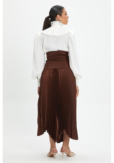 Kadın Fırfır Detaylı Gömlek -  Ekru