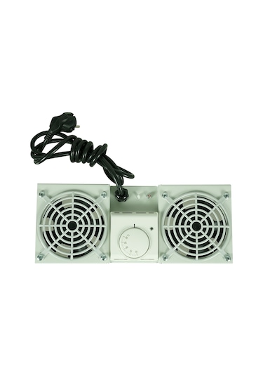 Canovate 2Li Rack Kabinet Fan Modülü Termostatlı Duvar Tipi Gri