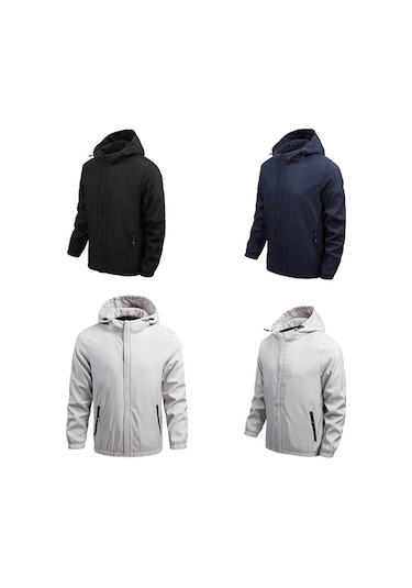 Erkek Su Geçirmez Yumuşak Kabuk Ceket Taktik Hoodie Kış Sıcak Askeri Mont Koyu Mavi