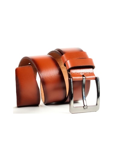 Mergenshoes Taba Hakiki Deri Erkek Kot Pantolon Kemeri Ka02 001