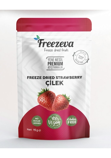 Freezeva Dondurularak Kurutulmuş Dilim Çilek 15 Gr Freeze Dried Çilek - Çilek Kuru Meyve Cipsi 15 G