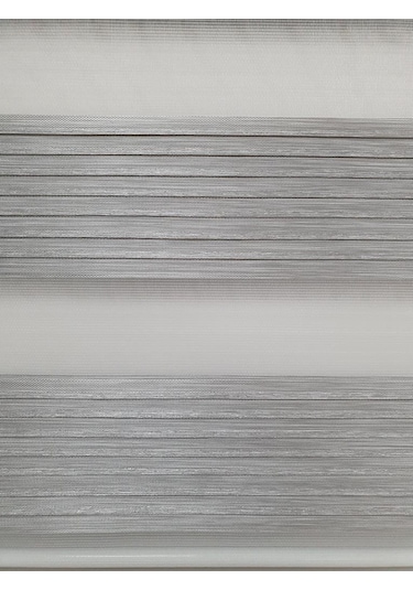 Bbb Geniş Pliseli Simli Gri Zebra Stor Perde Mz294
