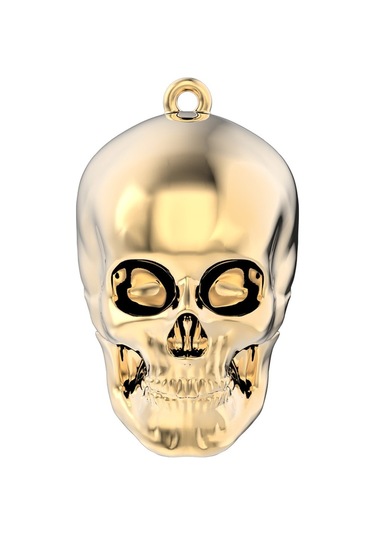 Chocli 18 Ayar Altın Kaplama Skull Kolye