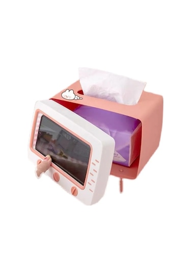 Hiçbir Çıkartma Yeşil-sevimli Plastik Doku Kutusu Ev Çok Fonksiyonlu Kawaii Masaüstü Kutusu Kasa Basit Yaratıcı Peçetelik 46917506