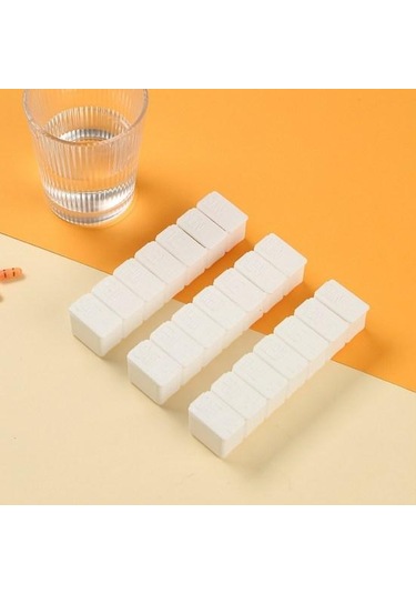 Pembe Ofis İçin Taşınabilir Hap Kutusu Plastik 7 Izgaralar Dikdörtgen Tabletler Ayırıcı Durumda Pratik Neme Dayanıklı Yeniden Kullanılabilir Pembe