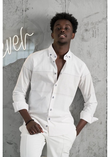 Advante Panolu Yaka Düğmeli Pamuklu Slimfit Yazlık Gömlek Kahve