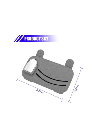 Gri Araba Güneşlik Düzenleyici, Deri Araç Saklama Gözlük Cebi Bilet Tutucu, Araba İçi Güneş Gözlüğü Kartlık Çanta Tutucu Aksesuar