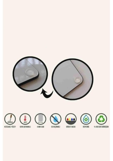 2' Li Takım 30X40 Cm Ve 20X30 Cm White Desenli Cam Kesim Tablası