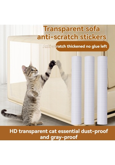 Hombey Kedi Tırmalamalarından Koruyucu Pvc Masa Mobilya Koltuk Koruyucu Filmi - Şeffaf, Dayanıklı, 30x300 Cm Rulolu, Deri Ve Mobilya İçin