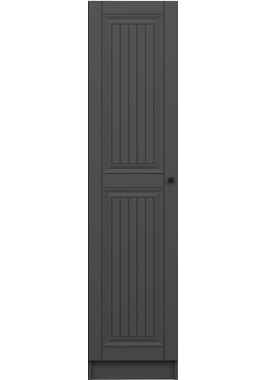 Minar Kale 1 Kapaklı Dolap İlkbahar Mebran 210cm - Antrasit/antrasit - Raflı Antrasit