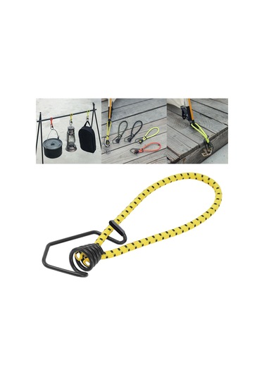 Suntek Kancalı Bungee Kablosu 6mm Halat Kanopi Bağları Sarı Sarı
