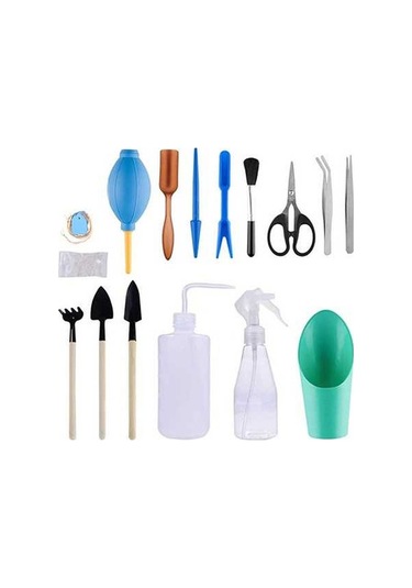 Pazly 16 Parça Bahçe Dikim Seti Bonsai Sukulent Nakil Mini Peri Bahçe El Aletleri Ev Ofis İçin