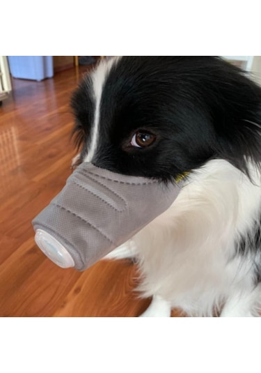 Homyl Ayarlanabilir Anti Sis Pet Köpek Ağız Maskesi Gri-l