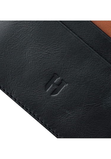 Elton Erkek Siyah Plus Color Deri İnce Tasarım Çok Bölmeli Rfid Korumalı Kartlık Siyah