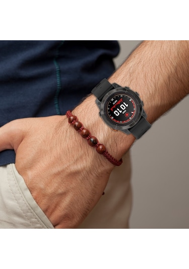 Sones Garmin Instinct Crossover Solar 22mm Spor İki Renkli Silikon Saat Kordonu İçin