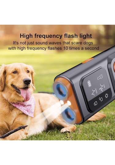 Moveevo Ultrasonik Köpek Havlama Düzenleyici - Led Işıklı, Şarjlı Taşınabilir İç/dış Kullanım