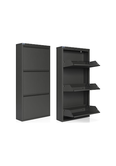 Ceha  3'lü Metal Ayakkabılık - Füme K.AYK-3 /AB7979 Gri