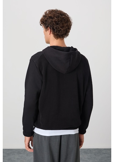 Tommy Life Ruby Siyah Standart Kalıp Polar Erkek Sweatshirt - 88300 Siyah