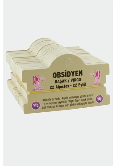 Obsidyen - Başak Burç Bileklik Kartı-kahverengi N145 Çok Renkli