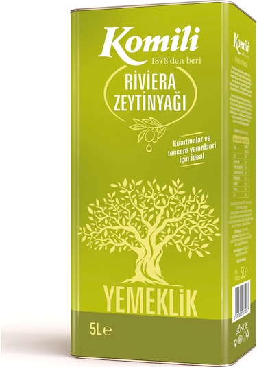 Komili Sıcak Lezzetler Riviera Zeytinyağı Teneke 5 L