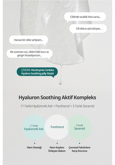 Hassas Ciltlere Nemlendirici Yaprak Maske Goodal Houttuynia Cordata Hyaluron Soothing Jelly Mask