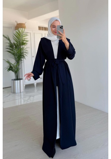Sırt Detay Dökümlü Abaya - Lacivert Lacivert