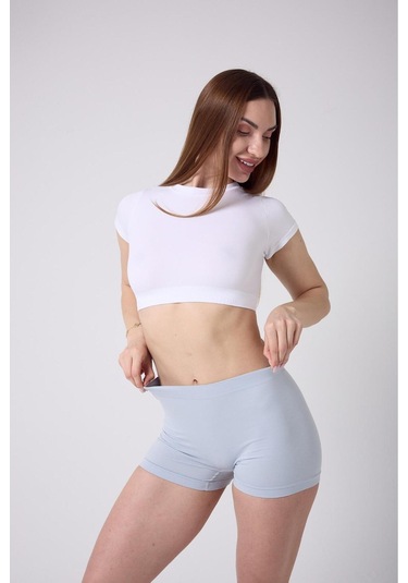 Moncorno Model Popo İnceltici İz Yapmayan Seamles Boxer Korse Açık Mavi Renk Açık Mavi