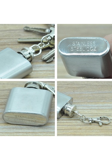 Sones 28mlcute Mini Taşınabilir Şarap Sürahisi Anahtarlıklı Kullanışlı Paslanmaz Çelik Cep Matarası