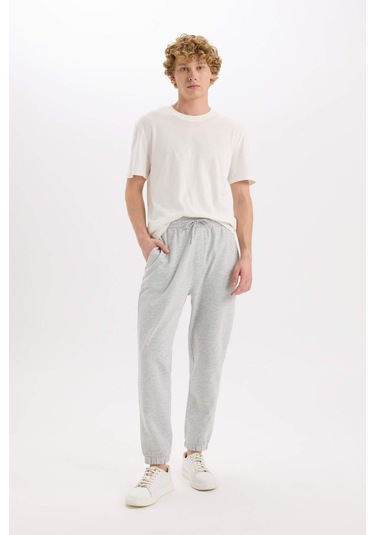 DeFacto Regular Fit Eşofman Altı Cepli Basic Düz Beli Bağcıklı Lastikli Paça D4416AX25SPGR362