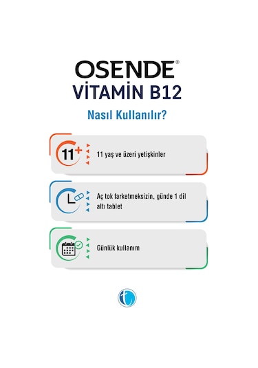 Osende Vitamin B12 60 Ağızda Dağılan Tablet