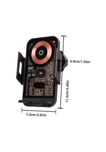 Honeybeeshop Siyah Araba Cep Telefonu Kablosuz Şarj Braketi 15w Hızlı Şarj Yerçekimi Algılama 360 Derece Döndürme Otomatik Açma Kapama