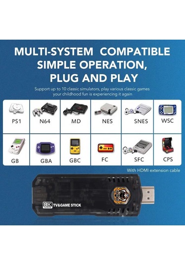 Laxsam X8 Retro 8K Ultra HD Video Oyun Konsolu + Android TV