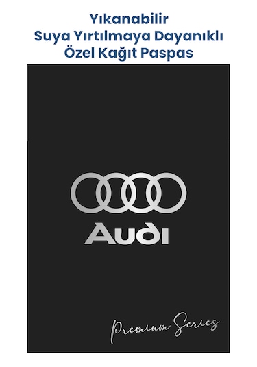 Suya Dayanıklı Yıkanabilir Audi Oto Paspas Kağıdı Siyah 50 Adet