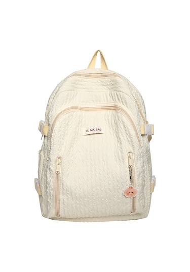 Taze Lise Öğrencisi Yüksek Değerli Sırt Çantası-beyaz