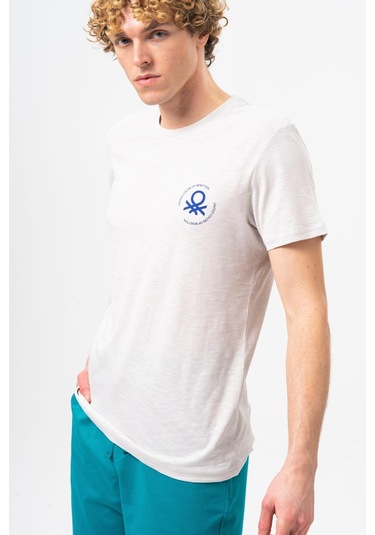 Benetton Bnt-m099-r-23y Erkek T-shirt BNT-M099-R-R0593 Gri Melanj