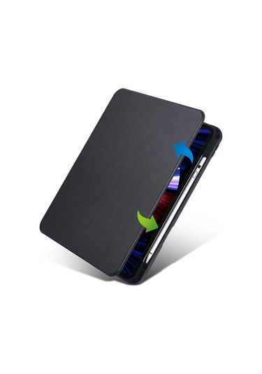 İpad Pro 11 2024 M4 Mvv83tu/a Mwr83tu/a Termik Kalem Bölmeli Dönebilen Standlı Kılıf Kapaklı Kılıf