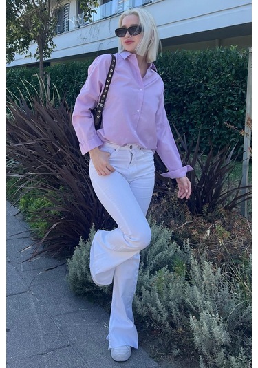 Madmext Mad Girls Lila Oversize Gömlek Mg1369-lila Lila