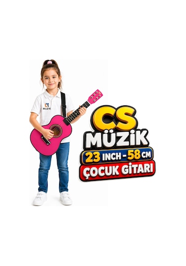 Fourtune Loki T-80PK 6 Telli Pembe Çocuk Gitarı Gerçek Ağaç