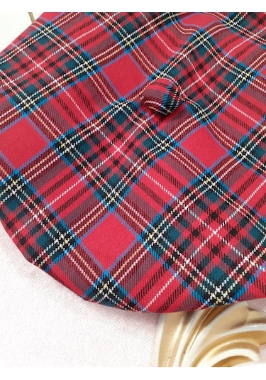 Eylülcebutik Eylülce Ekoseli Kız Bebek Salopet Takım