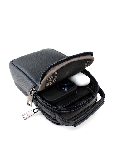 Erkek Taba Çok Cepli Askılı El Ve Omuz Çantası Taba