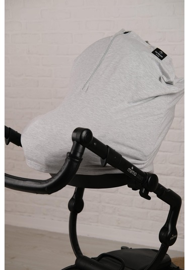 Pamuklu Puset Bebek Arabası Ve Emzirme Örtüsü Koyu Gri