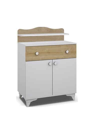 Babyhope Vesta Bebek Odası Şifonyer 961-57 S.Meşe Ahşap - Beyaz