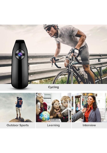 Wezone Mini Gömlek Kamerası 1080p Geniş Açı, Hareket Algılama Ve Gürültü Azaltma, Dışarıda Kullanıma Uygun, Usb Şarjlı