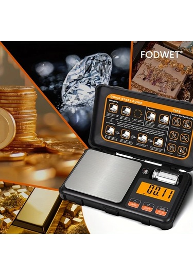 Willowhaven Fodwet 0.01g Hassas Terazi Kalibrasyon Ağırlıklı 200g/0.01g Cep Tipi Laboratuvar Kuyumcu Terazisi