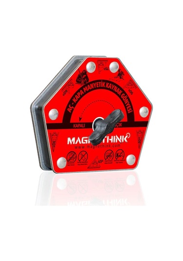 Magnethink Aç Kapa Çok Açılı Manyetik Kaynak Gönyesi - Kırmızı