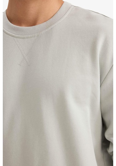 Defacto %100 Pamuk Basic Sweatshirt E8339ax26spgn1255 Yeşil-gn1255