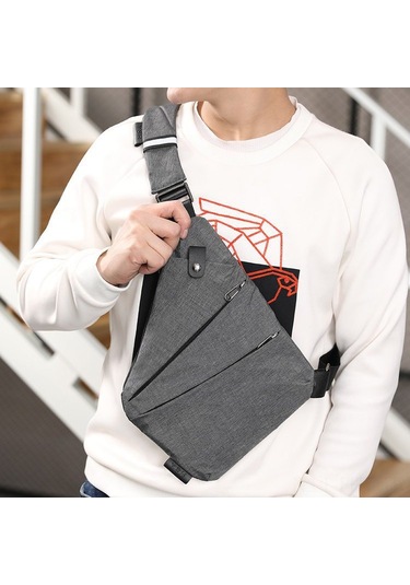 Hangfox Erkek Outdoor Spor Çanta: Anti-çalınma, Su Geçirmez, Hafif, Yolculuk Ve Koşu İçin Siyah Sol Göğüs Çantası Siyah