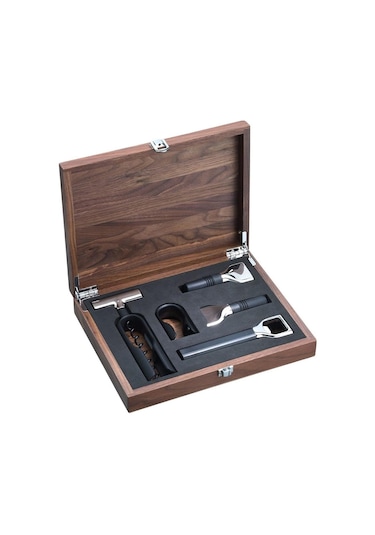Wmf Baric Sommelier Şarap Tirbüşon Seti 5 Parça Ceviz Ahşap Kutul Gümüş
