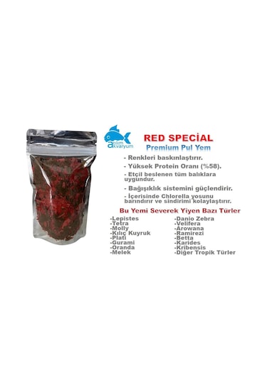 Red Special Yüksek Proteinli Etçil Pul Yem, Lepistes Molly Yemi 25 Gram