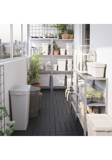 Hallbar 35 Litre Çöp Kutusu, Atık Ayırma, Çamaşır Ayırma Kutusu Açık Gri